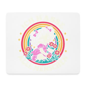Ich hasse alle Menschen – Blumenmädchen - Mousepad (Querformat) - Weiß - Vorne