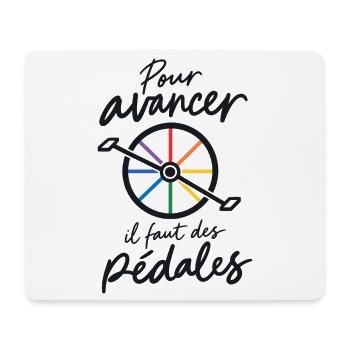 Um voranzukommen: farbige Pedale - Mousepad (Querformat) - Weiß - Vorne