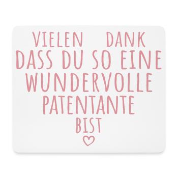 Beste Patentante Herz Dankeschön Tante - Mousepad (Querformat) - Weiß - Vorne