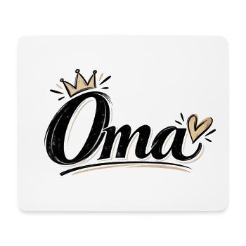 Oma mit Krone – Elegantes Vintage Design - Mousepad (Querformat) - Weiß - Vorne