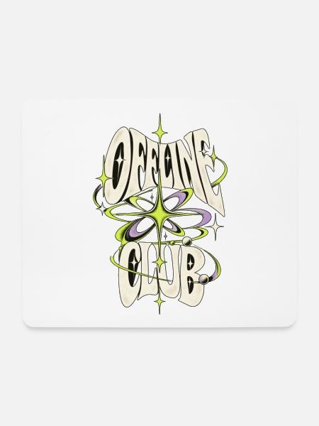 Open Club Retro Psychedelic Design - Mousepad (Querformat) - Weiß