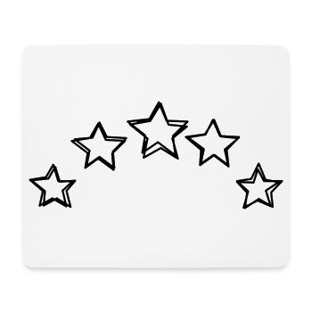 Fünf Sterne handgezeichnet - Mousepad (Querformat) - Weiß - Vorne