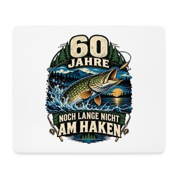 60 Jahre Angler – Noch lange nicht am Haken - Mousepad (Querformat) - Weiß - Vorne