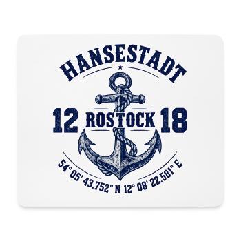 Hansestadt Rostock - Ostsee - MV - Anker - maritim - Mousepad (Querformat) - Weiß - Vorne