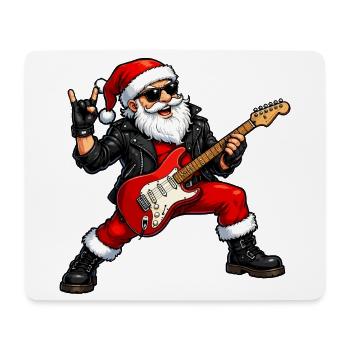 Rockender Weihnachtsmann - Mousepad (Querformat) - Weiß - Vorne