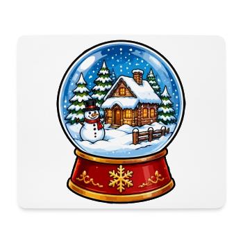 Winterwald Schneekugel Motive - Mousepad (Querformat) - Weiß - Vorne