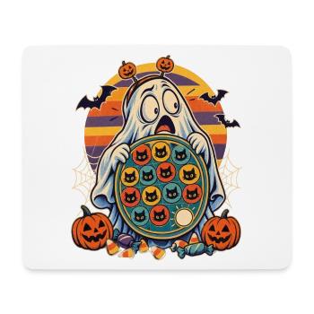 Halloween-Gespenst mit Token-Board-Panik - Mousepad (Querformat) - Weiß - Vorne