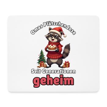 Oma-Waschbär zu Weihnachten - Mousepad (Querformat) - Weiß - Vorne