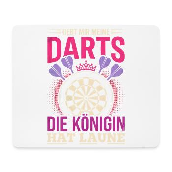 Dart Königin Hat Laune Lustiger Spruch Damen - Mousepad (Querformat) - Weiß - Vorne