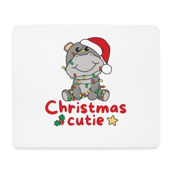 Hippo Weihnachten Nielpferde Christmas Cutie - Mousepad (Querformat) - Weiß - Vorne