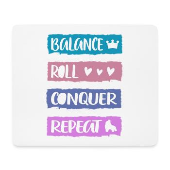 Rollerskater Party Balance Roll Conquer Gift Idea - Mousepad (Querformat) - Weiß - Vorne