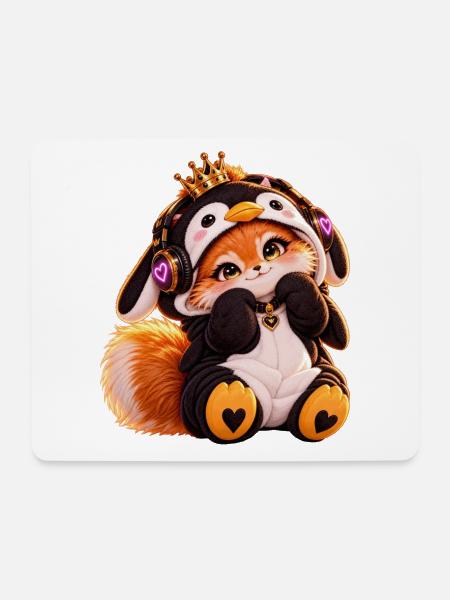 Königlicher KuschelFuchs - Mousepad (Querformat) - Weiß
