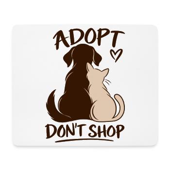 Adopt Don’t Shop Dog & Cat - Mousepad (Querformat) - Weiß - Vorne