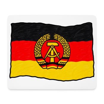 DDR Flagge – Handgezeichnet im Kinderstil - Mousepad (Querformat) - Weiß - Vorne