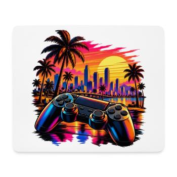 Sonnenuntergang mit Gamecontroller - Gamer Motiv - Mousepad (Querformat) - Weiß - Vorne