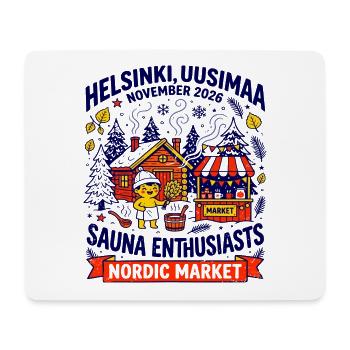 Helsinki Nordic Market Sauna Enthusiasts Oct - Mousepad (Querformat) - Weiß - Vorne