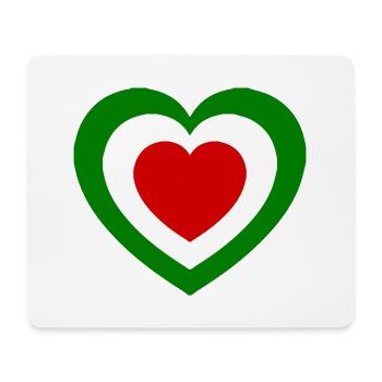 Herz in Italien-Farben – Italia Fan Design - Mousepad (Querformat) - Weiß - Vorne