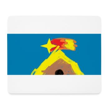 Hütte mit Kometenstern - Mousepad (Querformat) - Weiß - Vorne