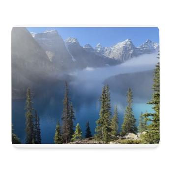 Bergsee im Nebelwald - Mousepad (Querformat) - Weiß - Vorne