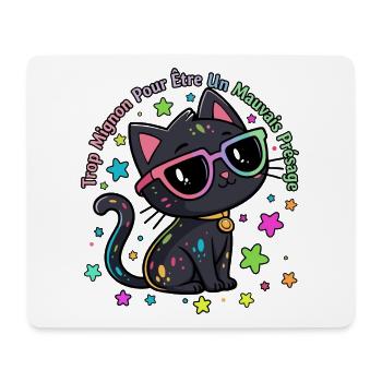 Black Cat Rainbow Chic Lustig - Mousepad (Querformat) - Weiß - Vorne