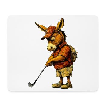 Esel Golfer / Golf Esel - Mousepad (Querformat) - Weiß - Vorne