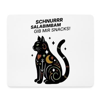 Schnurrrsalabimbam - Gib mir Snacks! - Katze - Mousepad (Querformat) - Weiß - Vorne