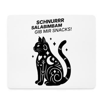 Schnurrrsalabimbam - Gib mir Snacks! - Katze - Mousepad (Querformat) - Weiß - Vorne