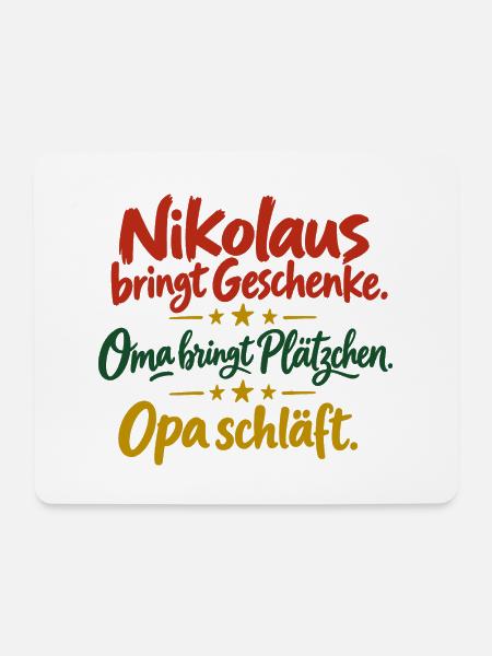 Nikolaus Oma Opa Shirt lustiger Spruch - Mousepad (Querformat) - Weiß