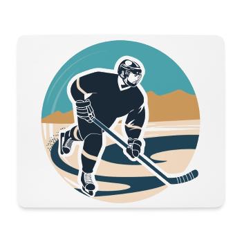Eishockeyspieler Grafik - Mousepad (Querformat) - Weiß - Vorne