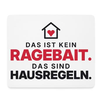 Kein Ragebait – Hausregeln - Mousepad (Querformat) - Weiß - Vorne