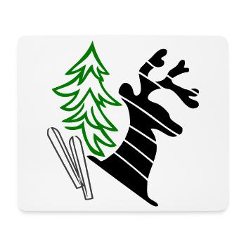 Grüner Tannenbaum mit Elch - Mousepad (Querformat) - Weiß - Vorne