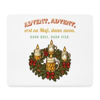 Advent Advent erst oa Maß - Mousepad (Querformat) - Weiß - Vorne