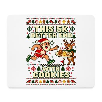 Weihnachten Läufer Joggen Kekse - Mousepad (Querformat) - Weiß - Vorne