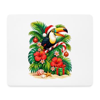Festlicher Tukan im Paradies – tropisches Weihnachten - Mousepad (Querformat) - Weiß - Vorne