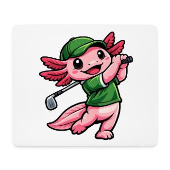 Axolotl beim Golf – Süßer kleiner Golfprofi - Mousepad (Querformat) - Weiß - Vorne