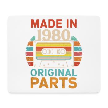 1980 Geburtstag Original 70er 80er Kassettenband Retro - Mousepad (Querformat) - Weiß - Vorne