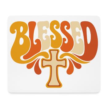 Blessed Kreuz Psychedelisch - Mousepad (Querformat) - Weiß - Vorne