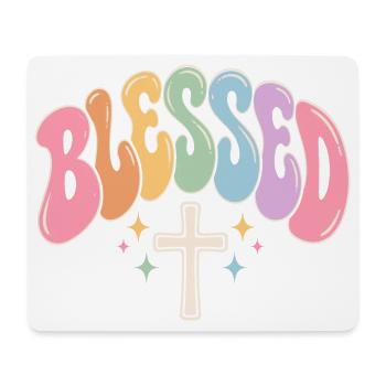 Pastell Kreuz Segensdesign - Mousepad (Querformat) - Weiß - Vorne