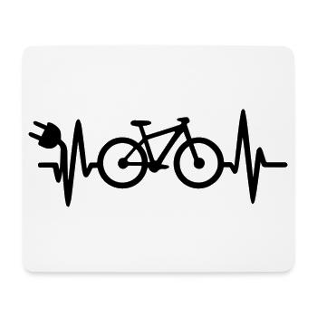  Herzschlag- E-Bike Radfahrer E-MTB Mountainbike - Mousepad (Querformat) - Weiß - Vorne