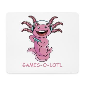 Games-o-lotl Fun Gaming-axolotl-spieler - Mousepad (Querformat) - Weiß - Vorne