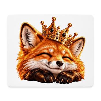 Königlicher Fuchs mit Krone - Mousepad (Querformat) - Weiß - Vorne