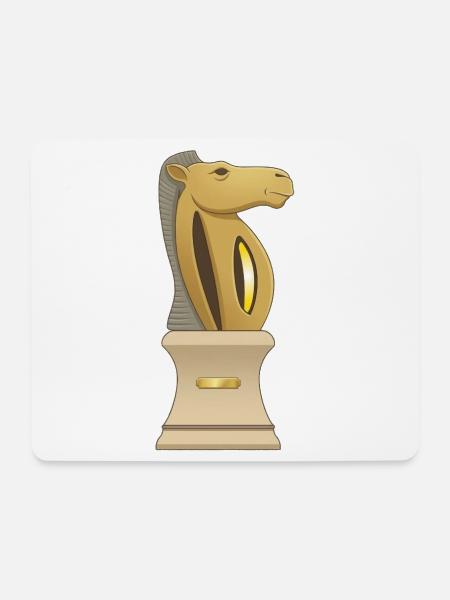 Goldener Pferdepokal - Mousepad (Querformat) - Weiß