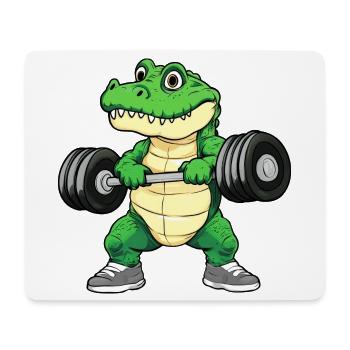 Krokodile Fitness / Trainer Krokodil - Mousepad (Querformat) - Weiß - Vorne