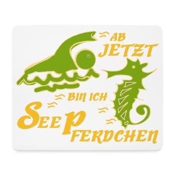 Schwimmabzeichen schwimmen Seepferdchen - Mousepad (Querformat) - Weiß - Vorne