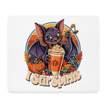 Halloween-Fledermaus-Barkeeper I Stir Spirits - Mousepad (Querformat) - Weiß - Vorne