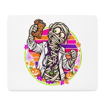 Halloween-Arztmumie vor Retro-Sonne - Mousepad (Querformat) - Weiß - Vorne