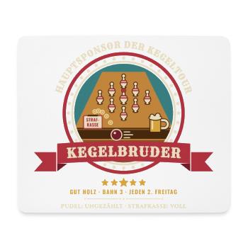 Kegelbruder – Pudel Kegelclub Kegeltour Wappen - Mousepad (Querformat) - Weiß - Vorne