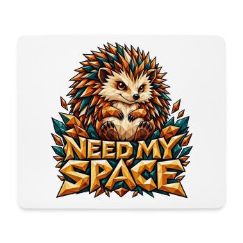 Need My Space Igel Low Poly Lustiger Spruch Shirt - Mousepad (Querformat) - Weiß - Vorne