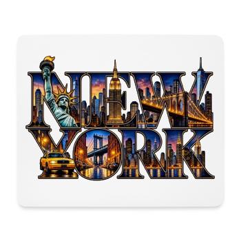 New York Skyline Collage - Mousepad (Querformat) - Weiß - Vorne