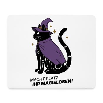 Macht Platz ihr Magielosen! – Schwarze Katze Hexe - Mousepad (Querformat) - Weiß - Vorne